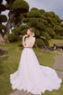 Long sleeves embroidery lace bridal gown